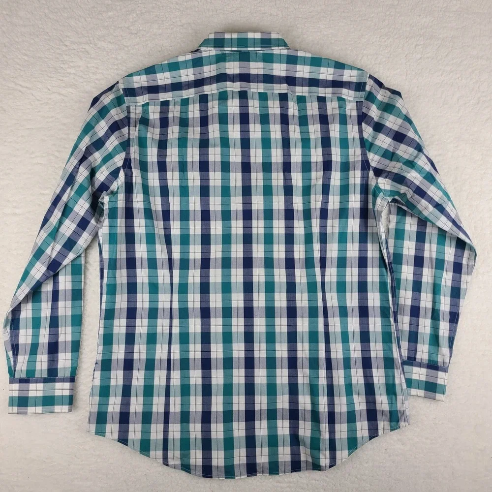 Banana Republic Shirt‎ Mens XL Blue Teal Tailored Slim Fit Dress Button Up *